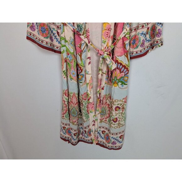 EMILY IN PARIS Zara BLOGGER FAV S Floral Boho Multicolor Belt Kimono Robe Dress - Picture 13 of 16